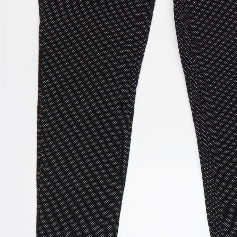 ZARA Women’s Black Polka Dot High Rise Skinny Trousers UK 10