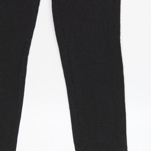 ZARA Women’s Black Polka Dot High Rise Skinny Trousers UK 10