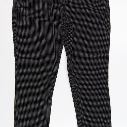 ZARA Women’s Black Polka Dot High Rise Skinny Trousers UK 10