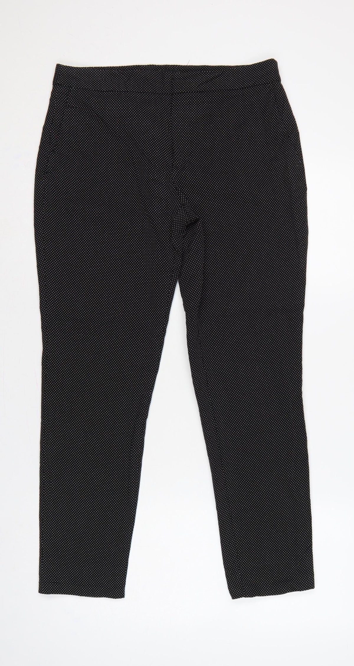 ZARA Women’s Black Polka Dot High Rise Skinny Trousers UK 10