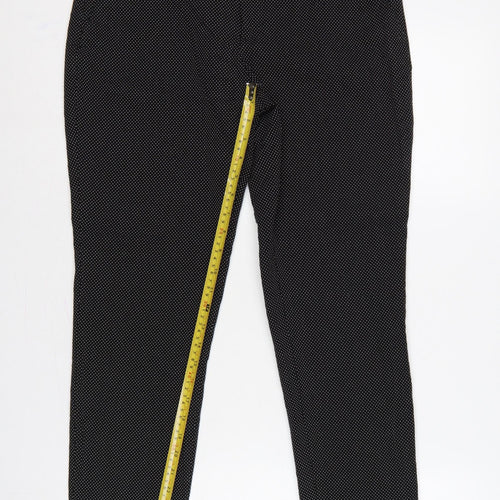 ZARA Women’s Black Polka Dot High Rise Skinny Trousers UK 10