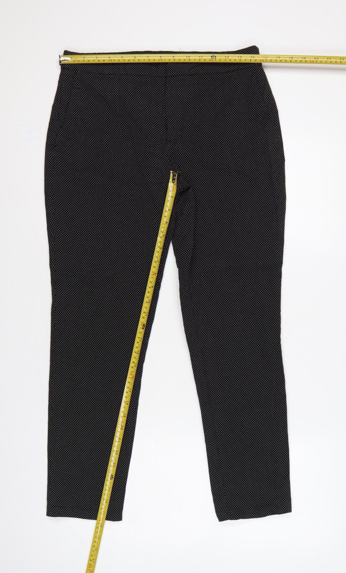 ZARA Women’s Black Polka Dot High Rise Skinny Trousers UK 10
