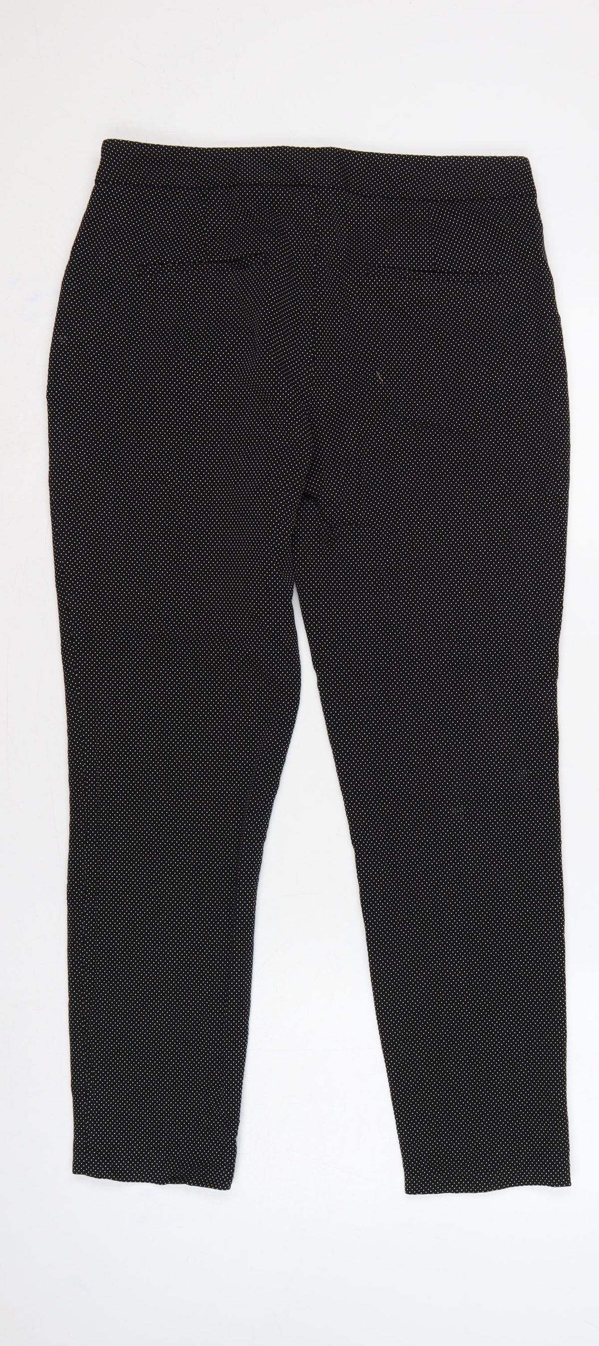 ZARA Women’s Black Polka Dot High Rise Skinny Trousers UK 10
