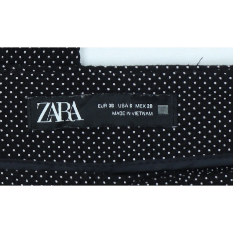 ZARA Women’s Black Polka Dot High Rise Skinny Trousers UK 10