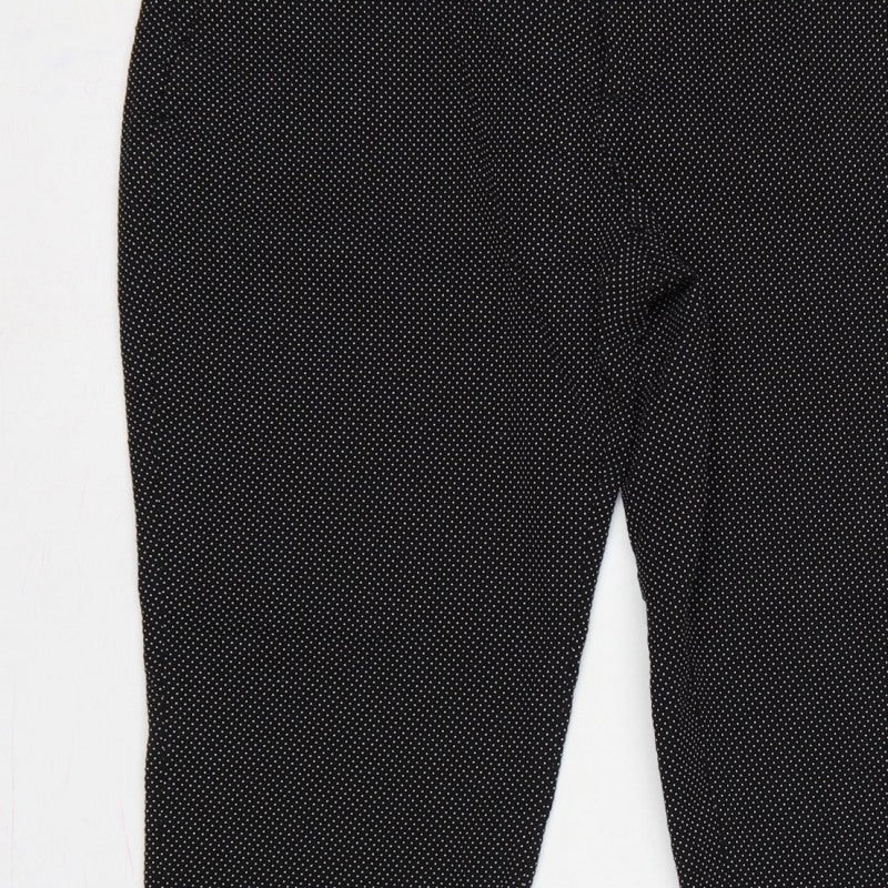 ZARA Women’s Black Polka Dot High Rise Skinny Trousers UK 10