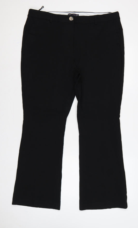 M&S Women’s Black UK 18 Regular Flared Tailored Work Trousers