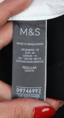 M&S Women’s Black UK 18 Regular Flared Tailored Work Trousers