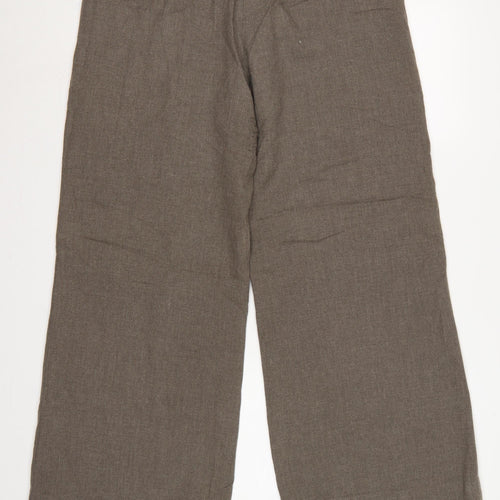 Fenn Wright Manson Women Brown Size 16 Wide-Leg Wool Dress Trousers