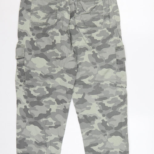 Marks and Spencer Women’s Grey Camo 10-12 Cargo Jogger Trousers Belted