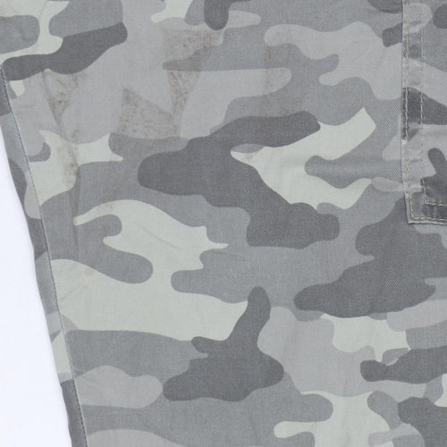 Marks and Spencer Women’s Grey Camo 10-12 Cargo Jogger Trousers Belted