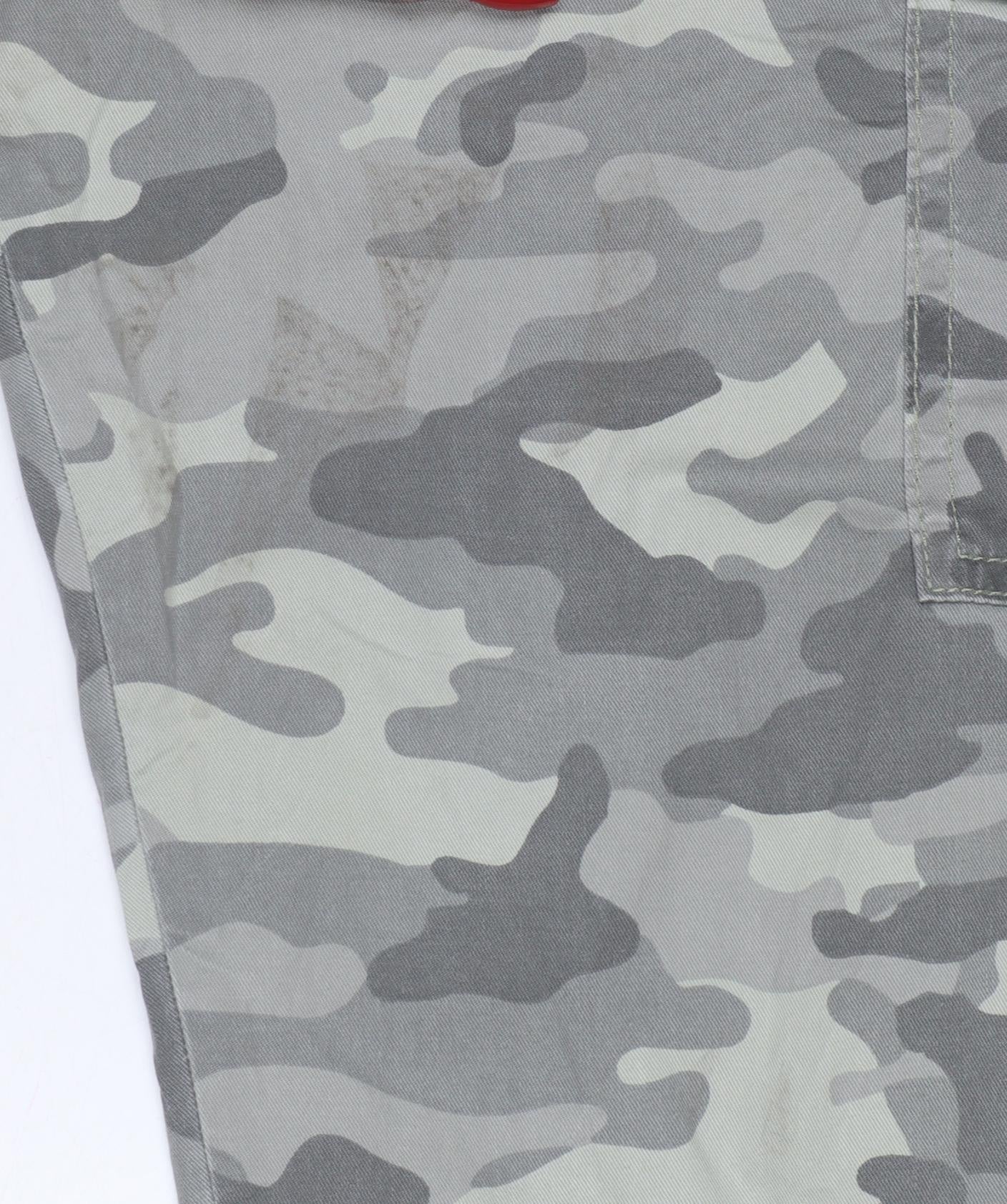 Marks and Spencer Women’s Grey Camo 10-12 Cargo Jogger Trousers Belted