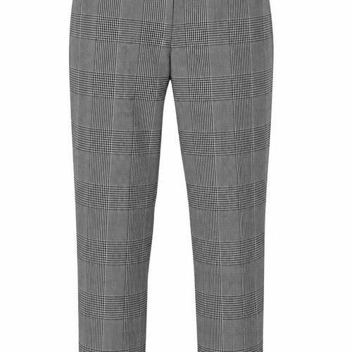 Marks and Spencer Women Grey Check Slim Tapered Trousers UK 8