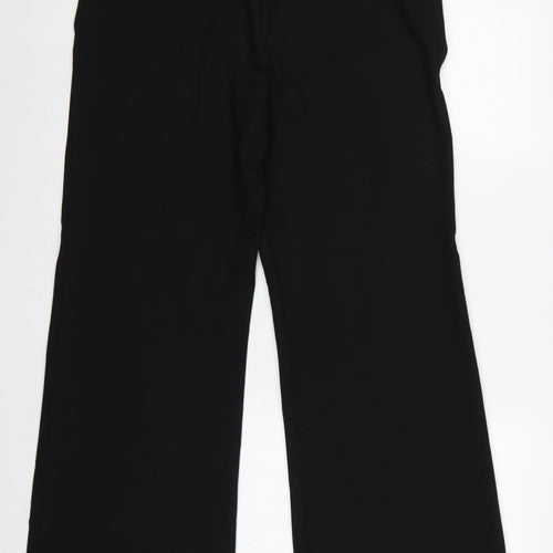 South Women Black UK 14 Wide-Leg Tailored Dress Trousers