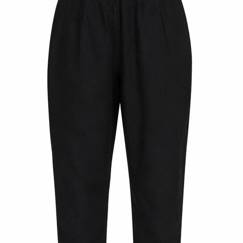 Marks and Spencer Womens Black UK 16 Paperbag Linen Blend Trousers