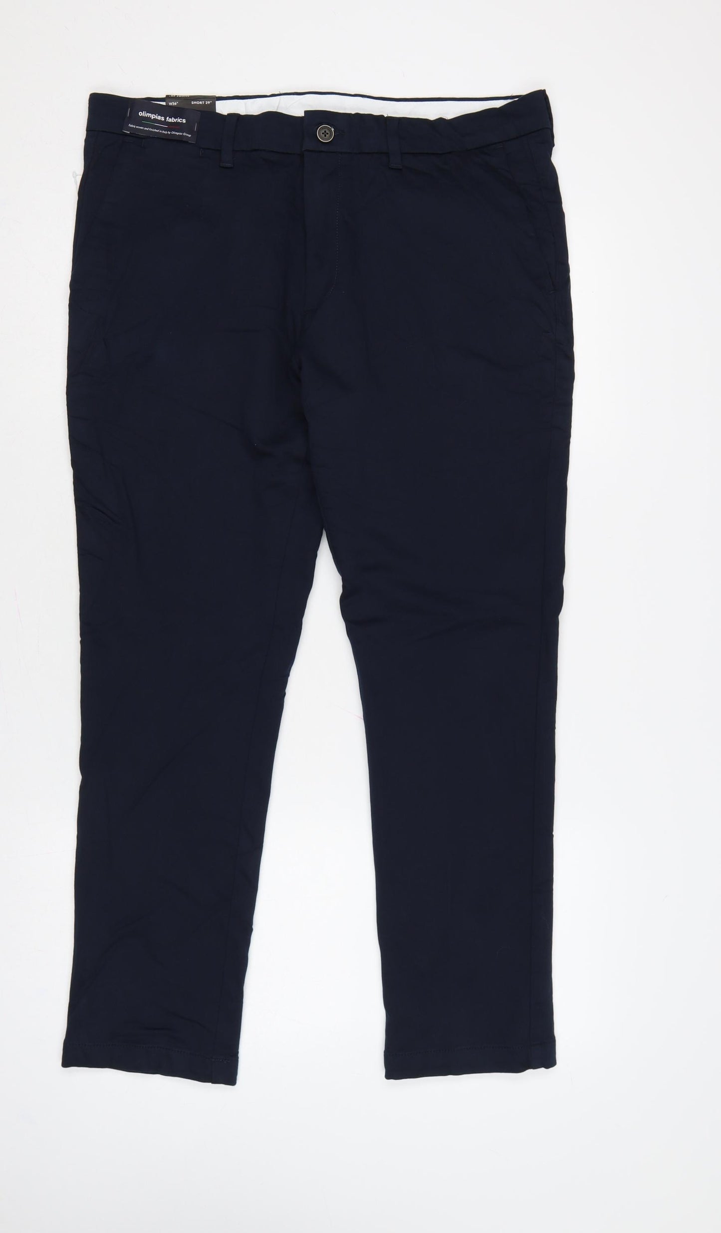 M&S Autograph Men's Blue 36in Slim Fit Chino Trousers Short 29in