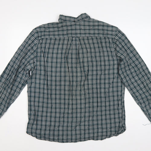 Marks and Spencer Men’s Green Check Button-Down Shirt 15.5 Regular