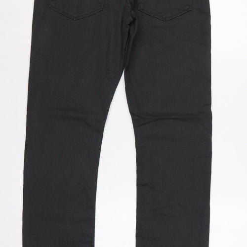 Marks and Spencer Men Black 30W 31L Slim Straight Stretch Jeans