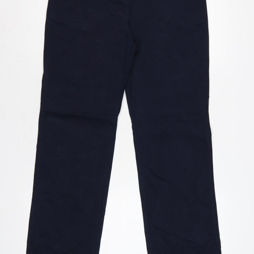 Marks and Spencer Women Blue UK 10 Regular Straight Chino Trousers
