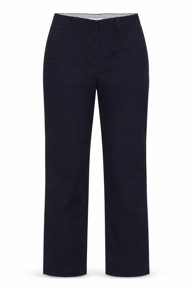 Marks and Spencer Women Blue UK 10 Regular Straight Chino Trousers