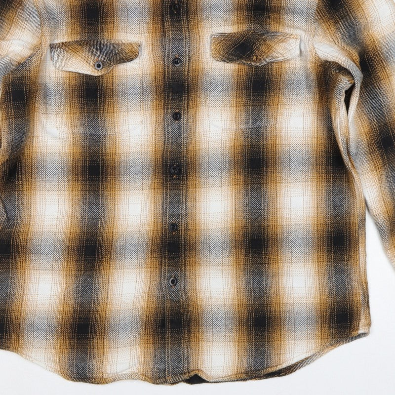 Additional view of American Eagle Men’s L Brown Plaid Classic Fit Flannel Button-Up Shirt