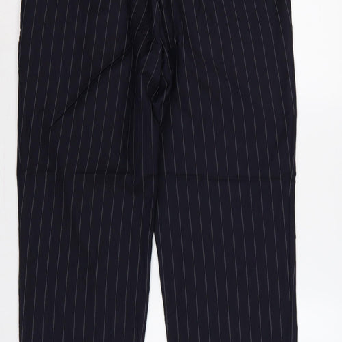 Marks & Spencer Men Blue Pinstripe Wool Dress Trousers 34 33