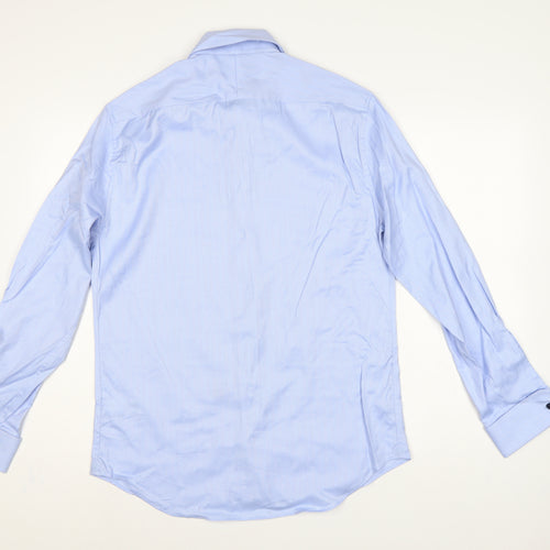Marks & Spencer Men's Blue 15.5 Tailored Fit French Cuff Dress Shirt