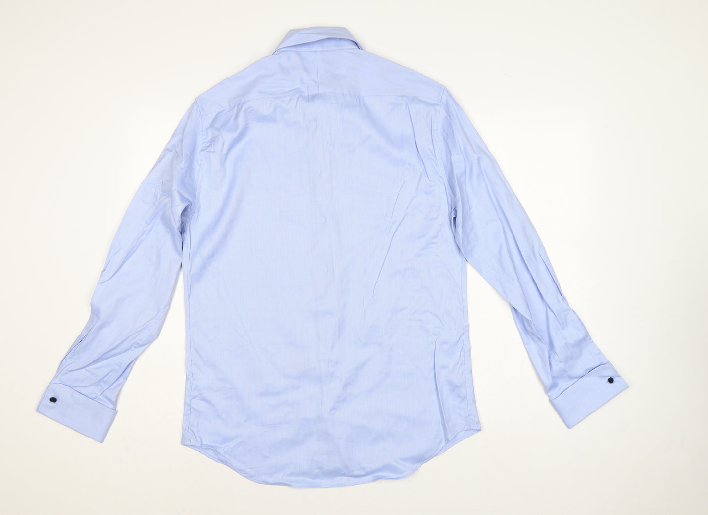 Marks & Spencer Men's Blue 15.5 Tailored Fit French Cuff Dress Shirt