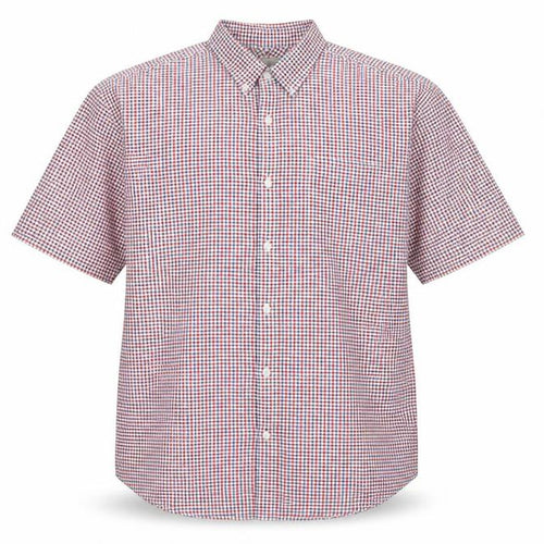Cotton Oxford John Lewis Men’s XL Red Blue Check Short Sleeve Shirt