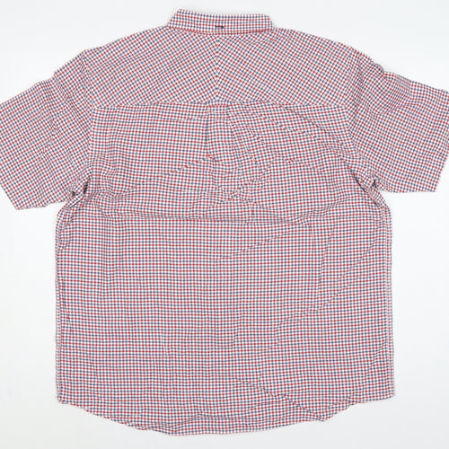 Cotton Oxford John Lewis Men’s XL Red Blue Check Short Sleeve Shirt