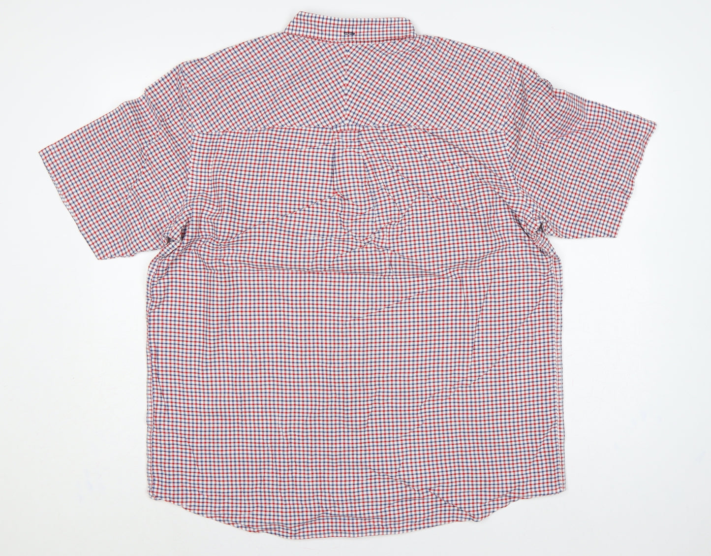Cotton Oxford John Lewis Men’s XL Red Blue Check Short Sleeve Shirt