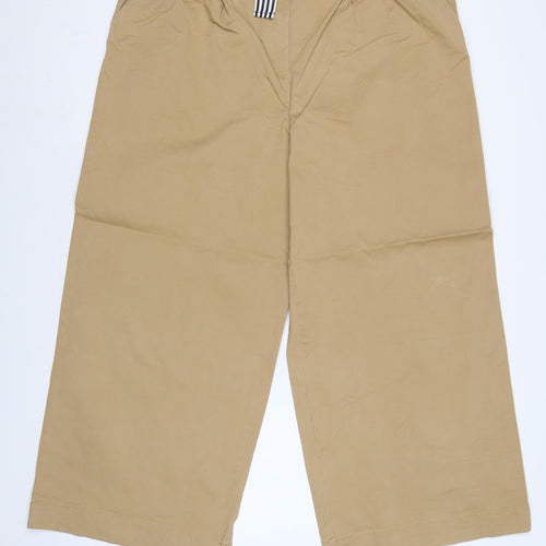 M&S Women’s Beige UK 20 High Rise Wide Leg Belted Trousers