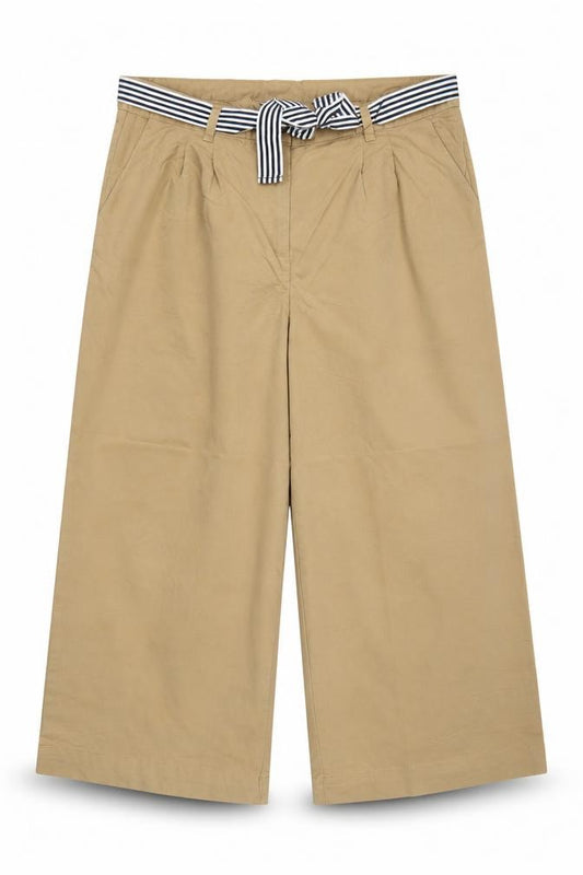 M&S Women’s Beige UK 20 High Rise Wide Leg Belted Trousers