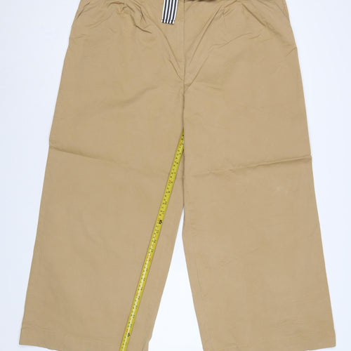M&S Women’s Beige UK 20 High Rise Wide Leg Belted Trousers