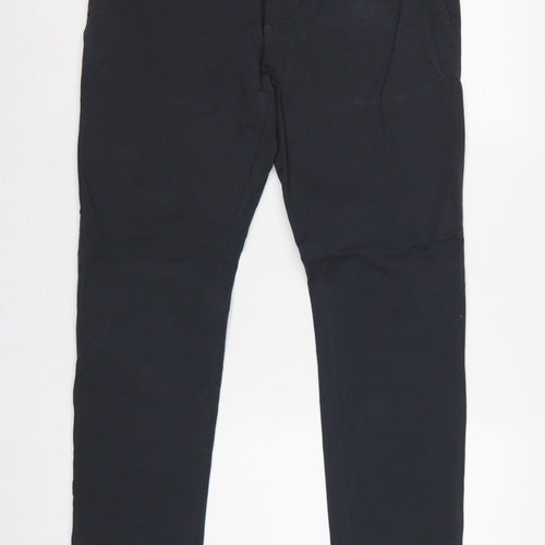 Marks and Spencer Men’s Navy 32in Slim Tapered Cotton Trousers