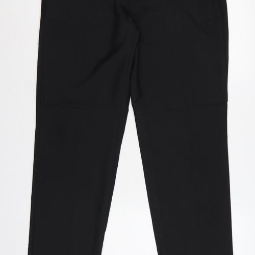 Marks and Spencer Men Black 36 Regular Fit Dress Trousers 31 Leg