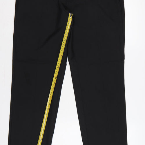 Marks and Spencer Men Black 36 Regular Fit Dress Trousers 31 Leg