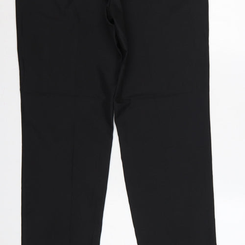Marks and Spencer Men Black 36 Regular Fit Dress Trousers 31 Leg