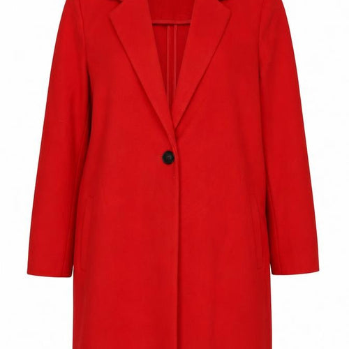 Marks and Spencer Women Red UK 16 Single-Breasted Long Overcoat