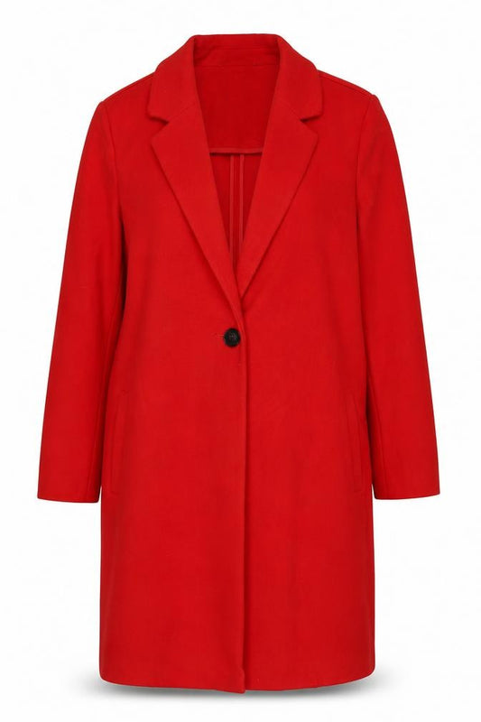 Marks and Spencer Women Red UK 16 Single-Breasted Long Overcoat