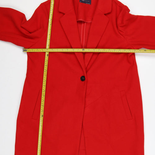 Marks and Spencer Women Red UK 16 Single-Breasted Long Overcoat