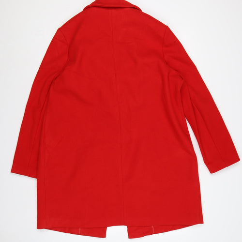 Marks and Spencer Women Red UK 16 Single-Breasted Long Overcoat