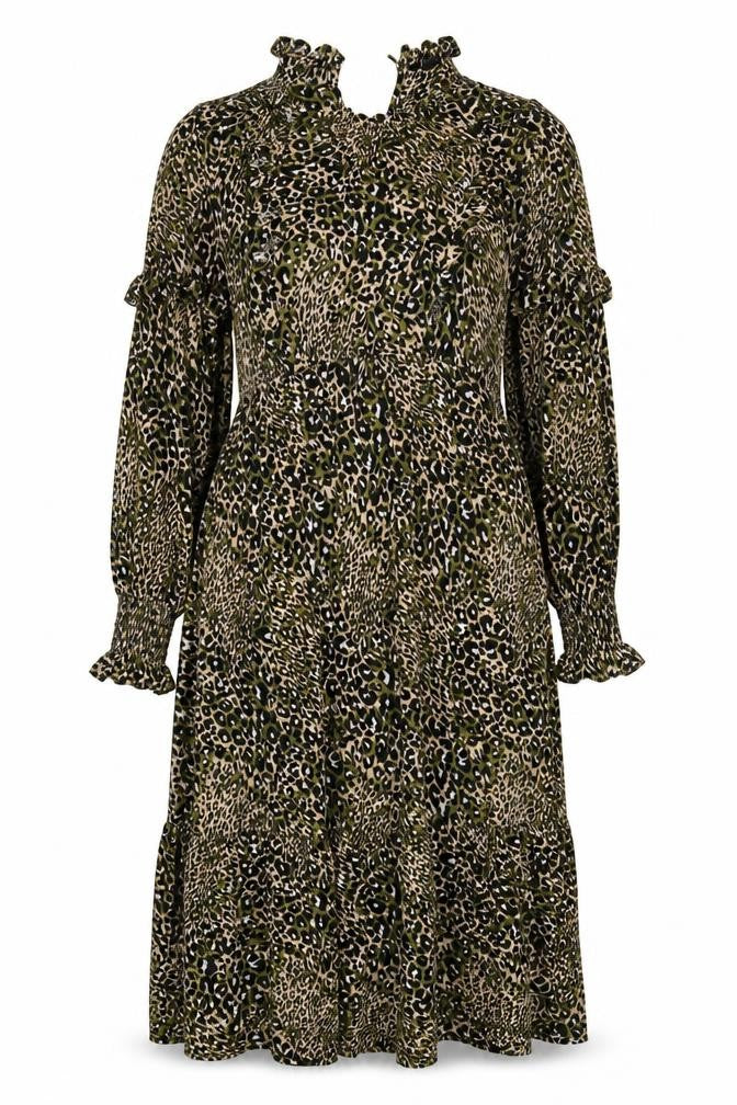 M&S Women Multicoloured Leopard Print Size 18 Long Fit & Flare Dress