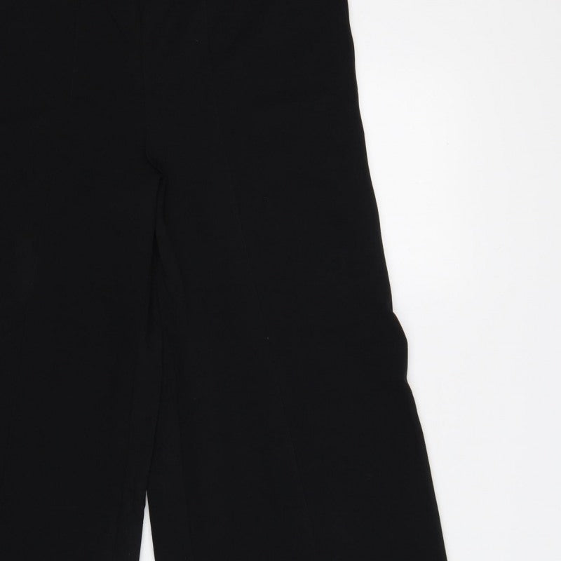 River Island Women’s Black UK 12 High Waist Wide-Leg Trousers