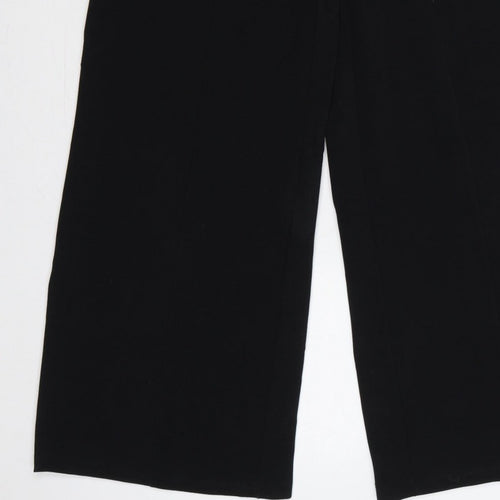 River Island Women’s Black UK 12 High Waist Wide-Leg Trousers