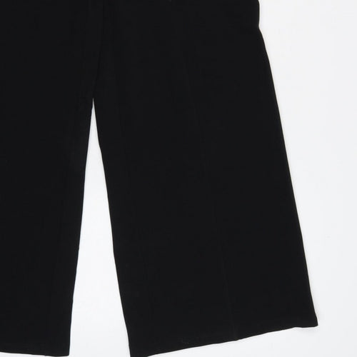 River Island Women’s Black UK 12 High Waist Wide-Leg Trousers