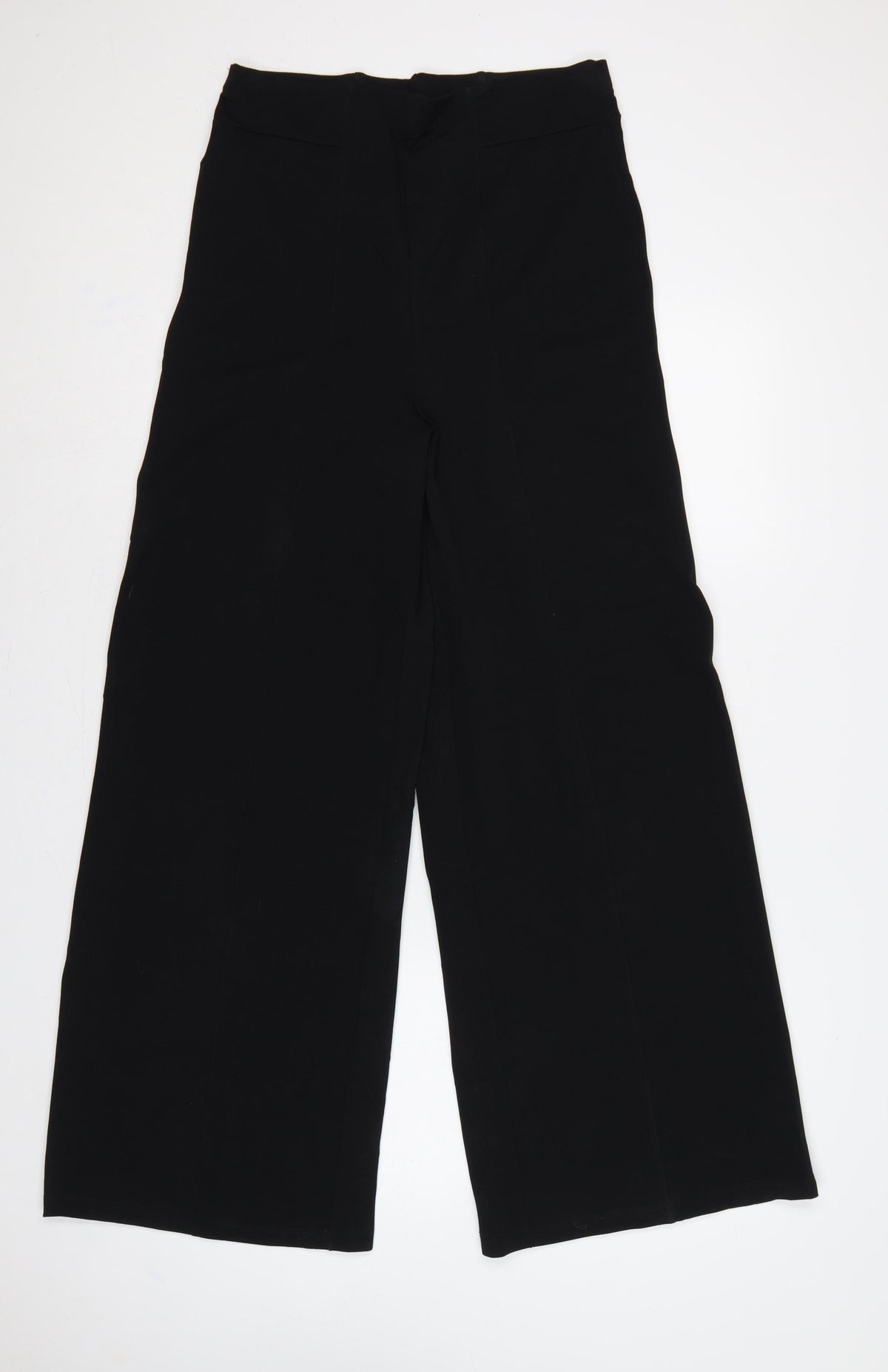 River Island Women’s Black UK 12 High Waist Wide-Leg Trousers