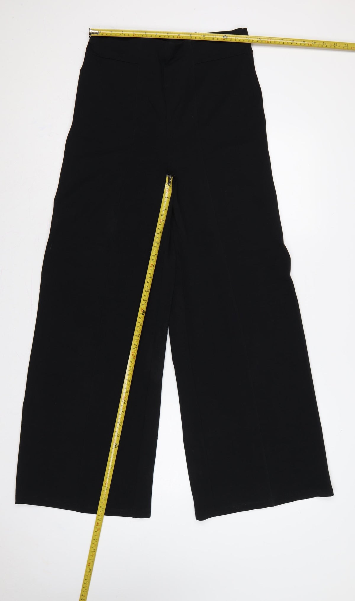River Island Women’s Black UK 12 High Waist Wide-Leg Trousers