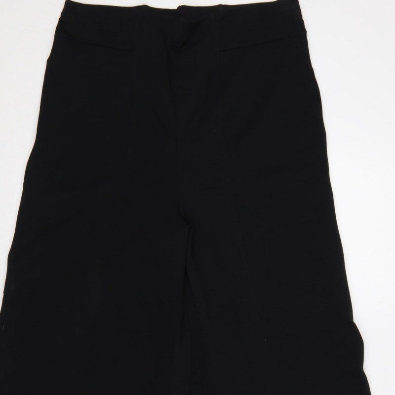 River Island Women’s Black UK 12 High Waist Wide-Leg Trousers