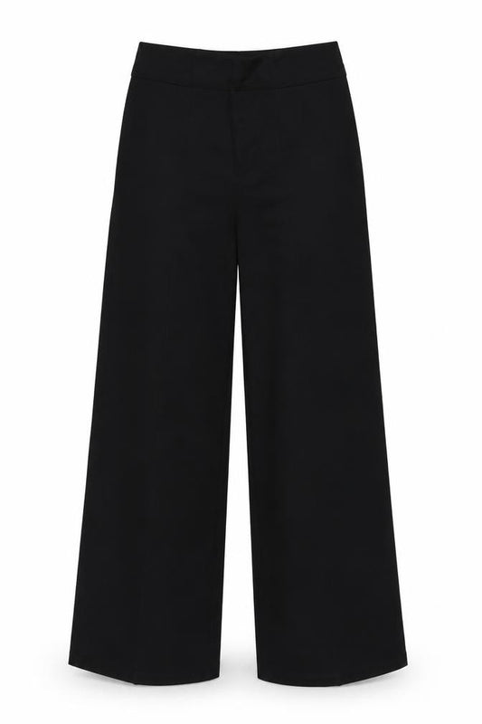 River Island Women’s Black UK 12 High Waist Wide-Leg Trousers