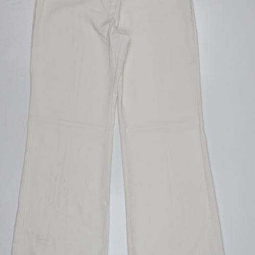 Tall The Look Women Ivory UK 14 Wide-Leg Dress Trousers Tall